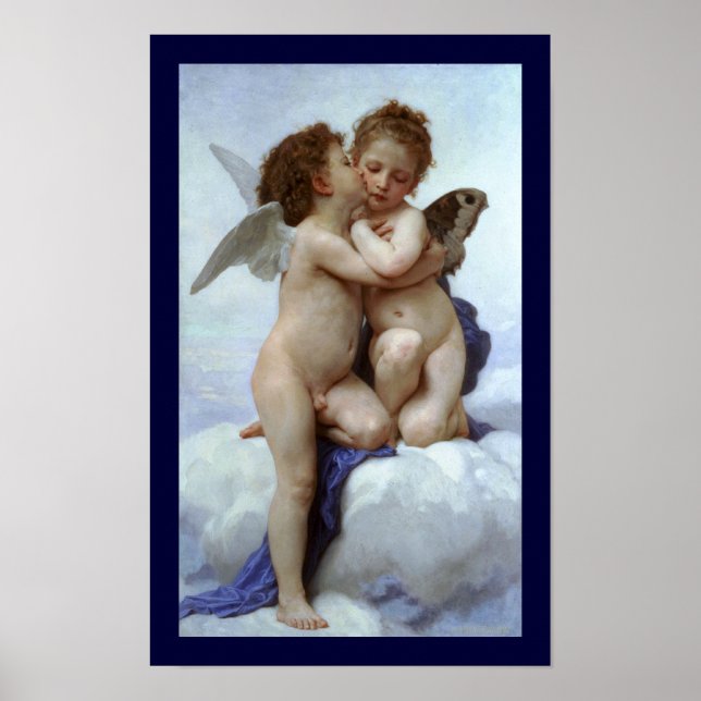 Cupid and Psyche as Children / Angel's First Kiss Poster (Front)