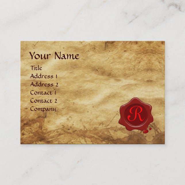 Cupid and Psyche as Children MONOGRAM Parchment Business Card (Front)