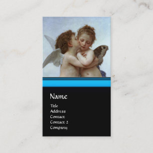 Cupid and Psyche as Children MONOGRAM Sapphire Business Card