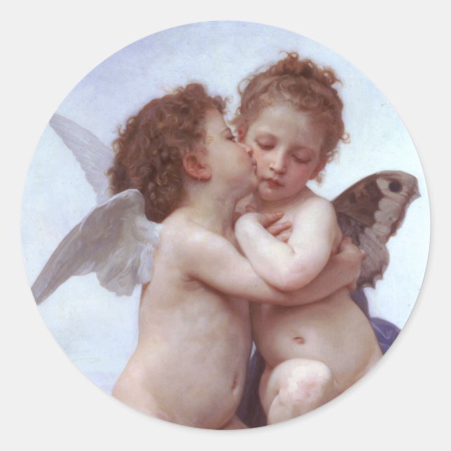 Cupid and Psyche Classic Round Sticker (Front)
