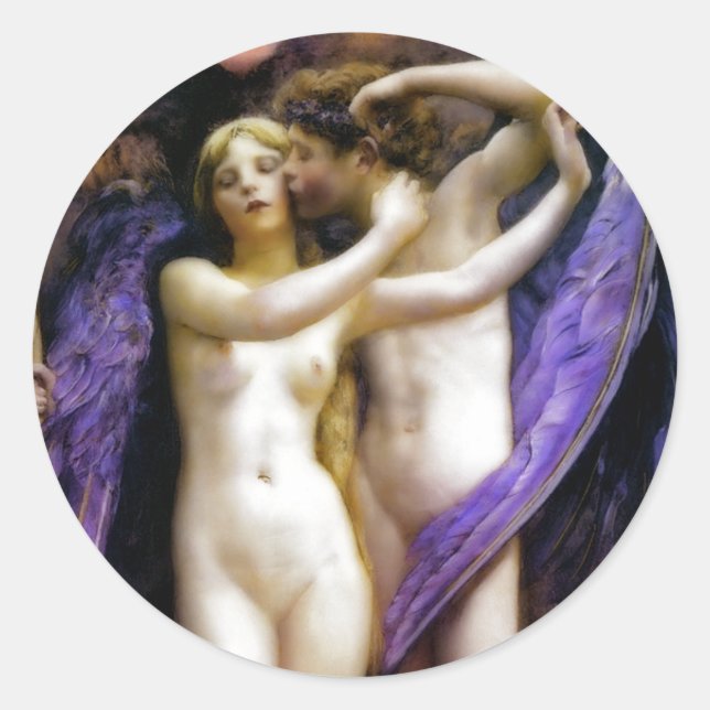 Cupid and Psyche Classic Round Sticker (Front)