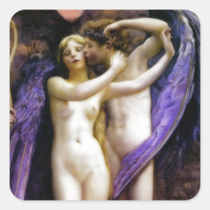 Cupid and Psyche Square Sticker