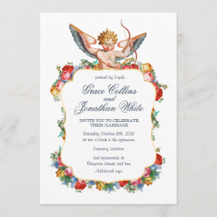 Cupid angel custom wedding invite