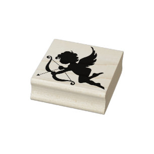 cupid angel silhouette art stamp