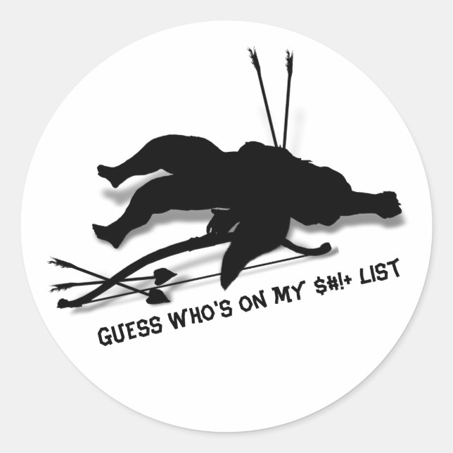 Cupid Anti Valentine's Day  Classic Round Sticker (Front)