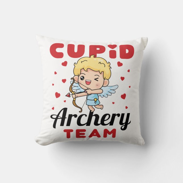 Cupid Archery Team Cute Valentine's Day Cushion (Front)