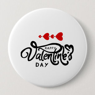 Cupid Arrow Red Hearts Happy Valentine's Day Text 10 Cm Round Badge