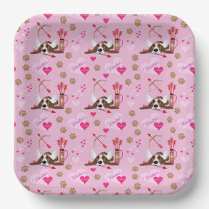 Cupid Basset Hound   Paper Plate