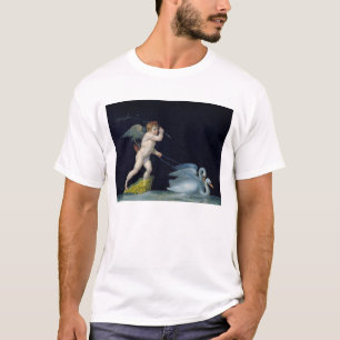 Cupid being led by a pair of swans (oil on panel) T-Shirt