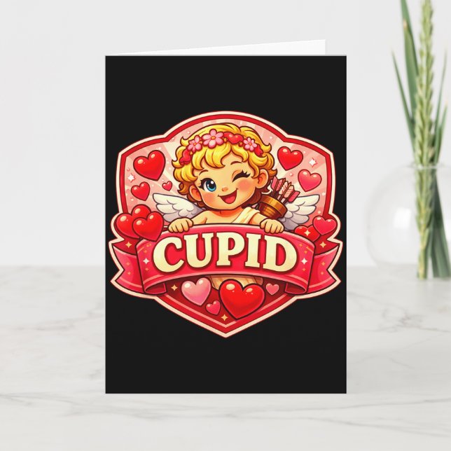 Cupid Blonde Valentine  Card (Front)