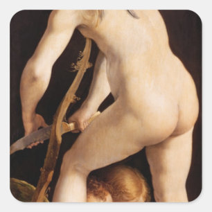 Cupid Carving a Bow, 1533/34 Square Sticker