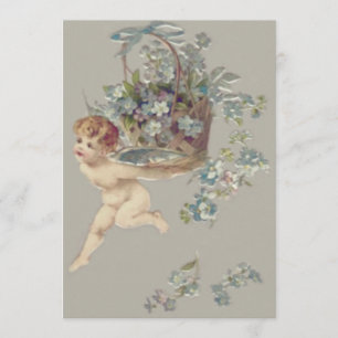 Cupid Cherub Angel Forget-Me-Not Invitation