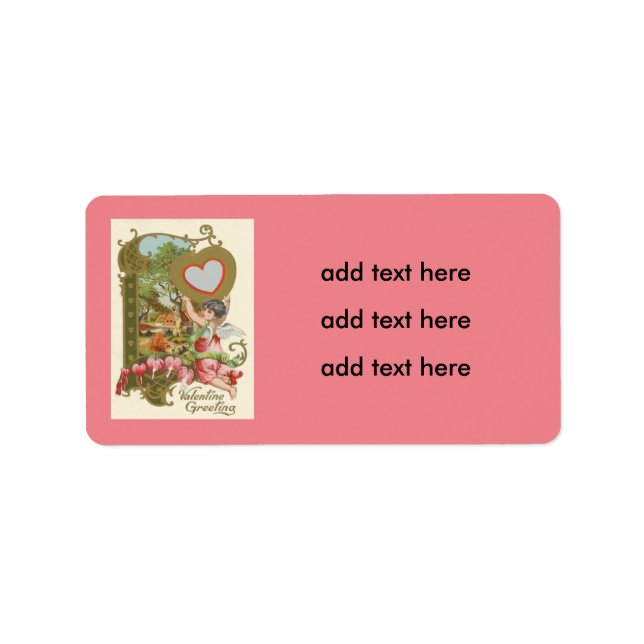 Cupid Cherub Angel Heart Cottage Label (Front)