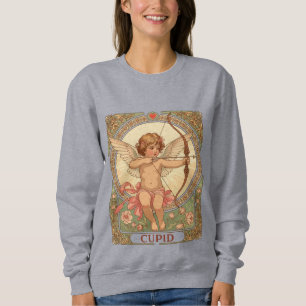 Cupid Cherubic Figure With A Garland and Florals Sweatshirt