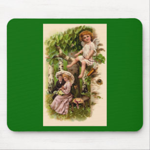 Cupid & Couple Vintage Valentine's Mousepad