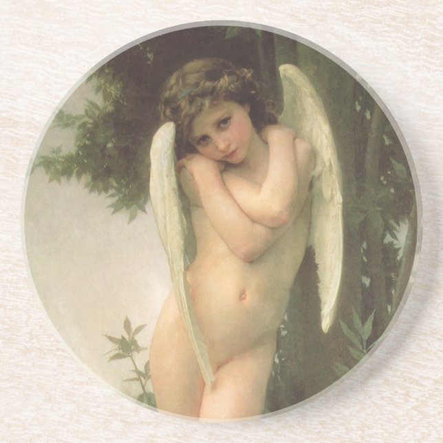 Cupid (Cupidon) Angel Portrait by Bouguereau Coaster (Front)