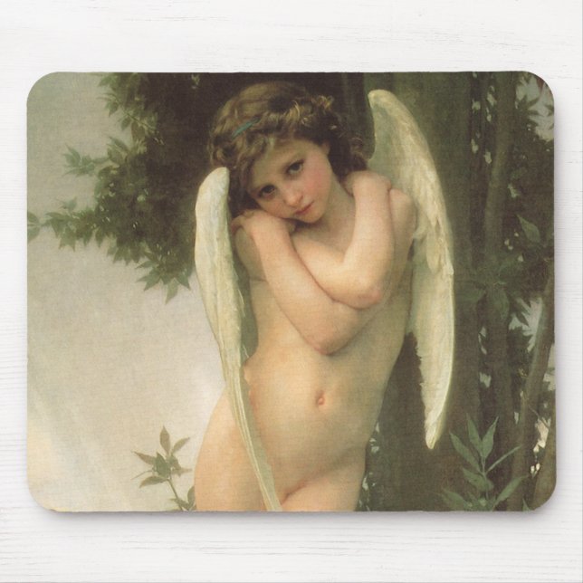 Cupid (Cupidon) Angel Portrait by Bouguereau Mouse Mat (Front)