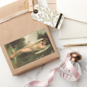 Cupid (Cupidon) Angel Portrait by Bouguereau Rectangular Sticker