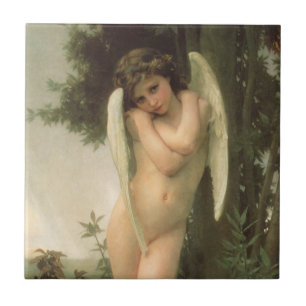 Cupid (Cupidon) Angel Portrait by Bouguereau Tile