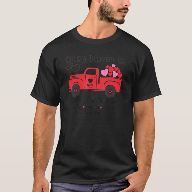 Cupid Delivery Co Red Truck Valentines Day NICU Nu T-Shirt (Front)