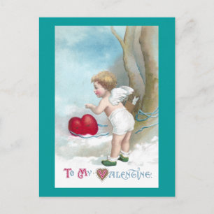 Cupid Directs Heart Where to Go Postcard