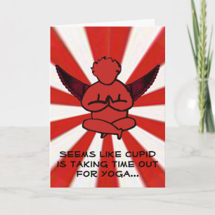 Cupid Doing Yoga - Funny Valentine's Card