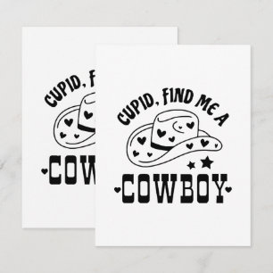 Cupid Find Me A Cowboy Western Enclosure Card