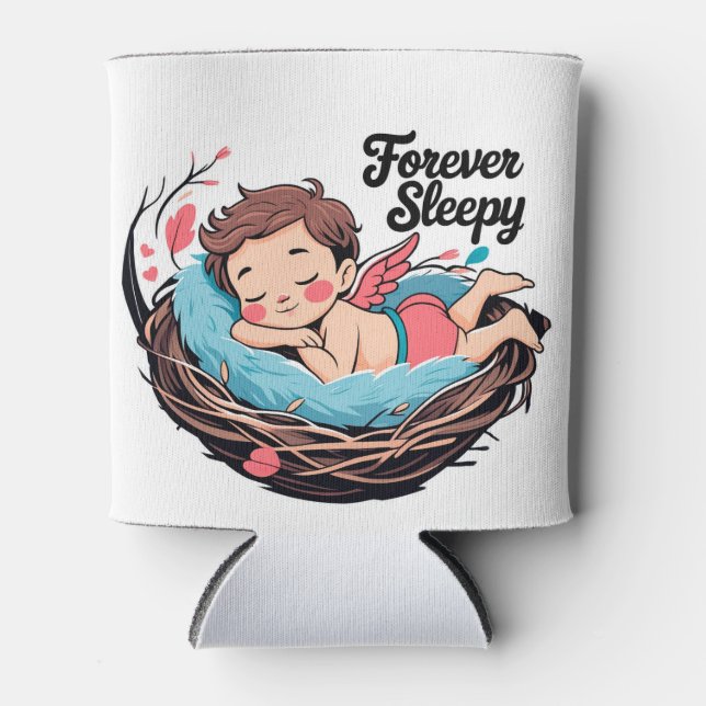 Cupid: Forever Sleepy Can Cooler (Front)