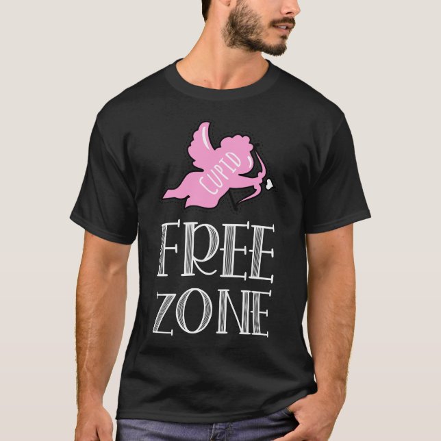 Cupid Free Zone - Anti-Valentine Day T-Shirt (Front)