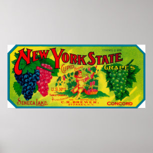 Cupid Grape LabelStarkey, NY Poster