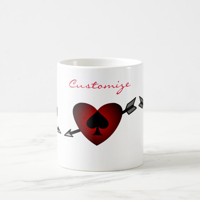 Cupid Heart Black Spade Thunder_Cove Coffee Mug (Center)