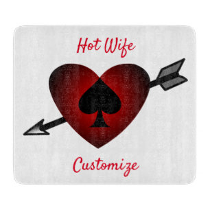Cupid Heart Black Spade Thunder_Cove Cutting Board