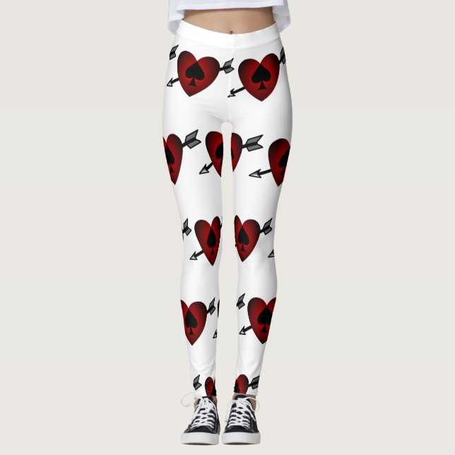 Cupid Heart Black Spade Thunder_Cove Leggings (Front)