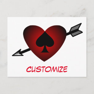 Cupid Heart Black Spade Thunder_Cove Postcard