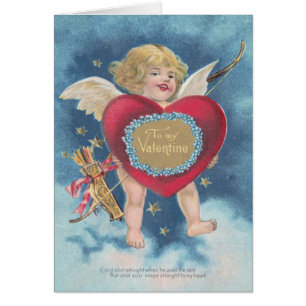 Cupid Heart Bow Arrow Stars Clouds Heavens
