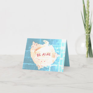 Cupid hearts Valentine BE MINE Card red & blue