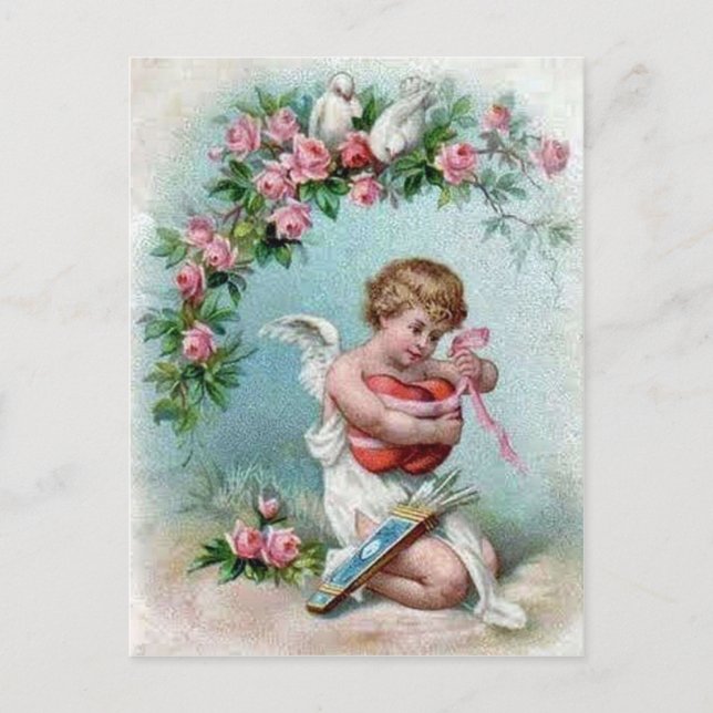 Cupid holding Heart Postcard (Front)