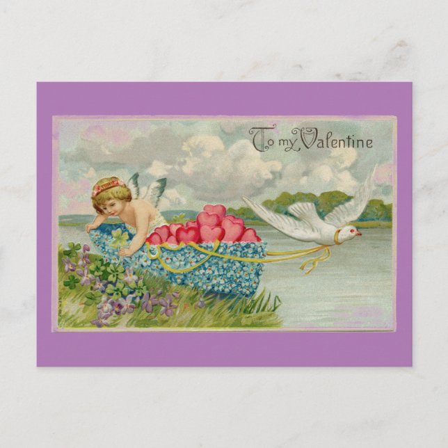 Cupid In A Boat Postcard (Front)