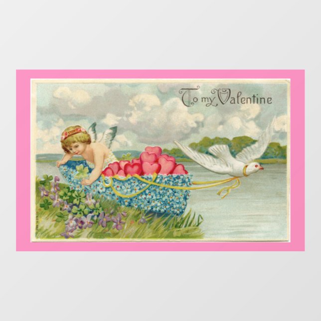  Cupid  In Boat Window Cling (Sheet)