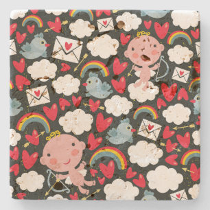 Cupid in the sky stone coaster