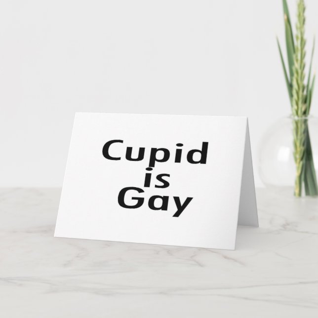 Cupid Is Gay Holiday Card (Front)