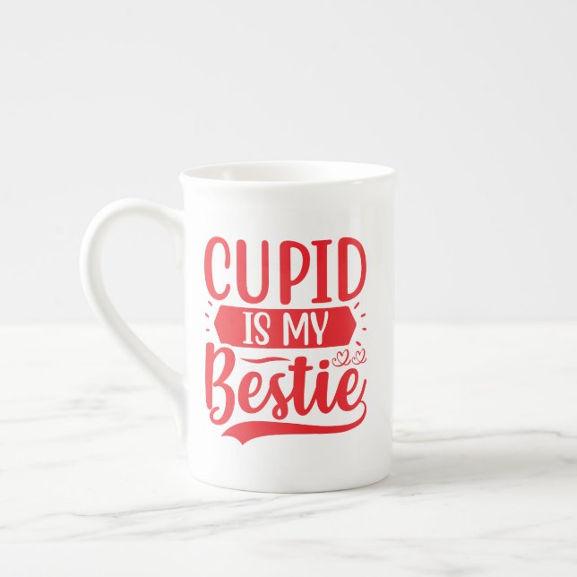 cupid is my bestie bone china mug (Left)