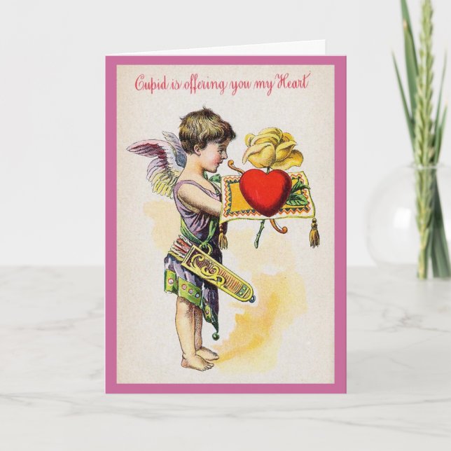 Cupid Is Offering You My Heart Holiday Card (Front)