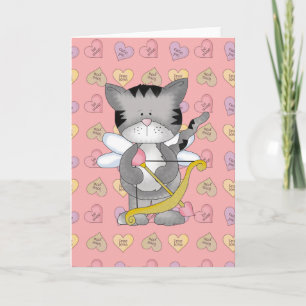 cupid kitty sweet valentine love holiday card