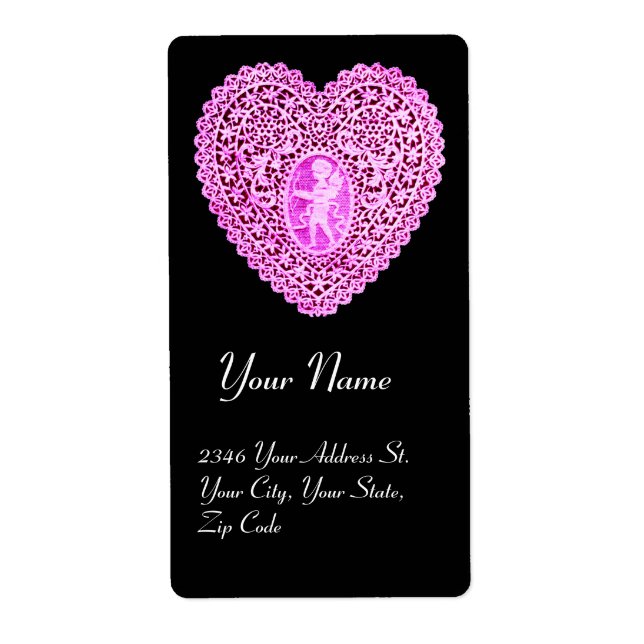 CUPID LACE HEART,pink purple (Front)