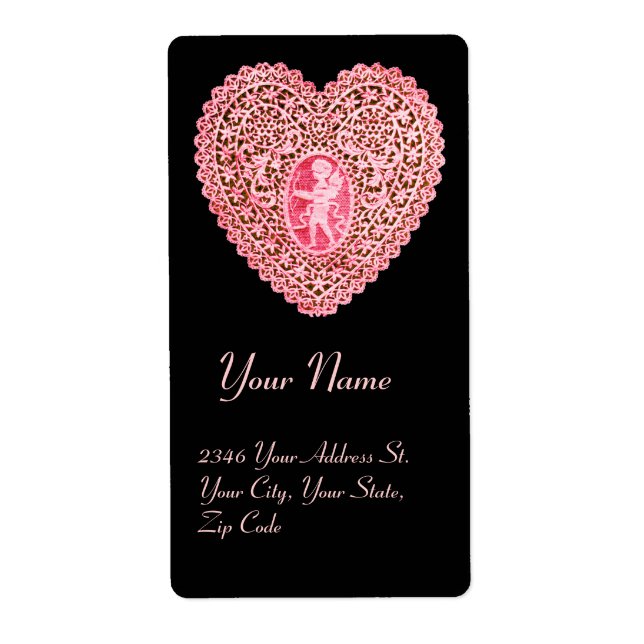 CUPID LACE HEART,pink red black (Front)