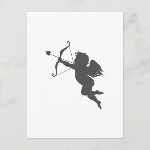 Cupid love silhouette postcard