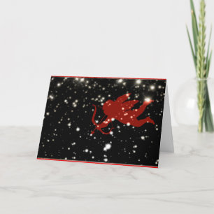 Cupid LOVE Valentine Card. Stars and arrows Holiday Card