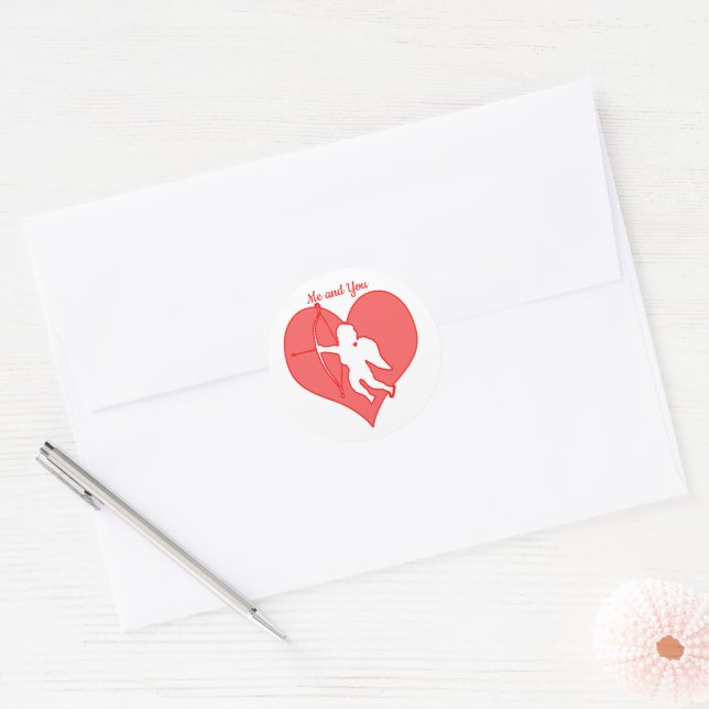 Cupid Love Valentine's Day  Classic Round Sticker (Envelope)