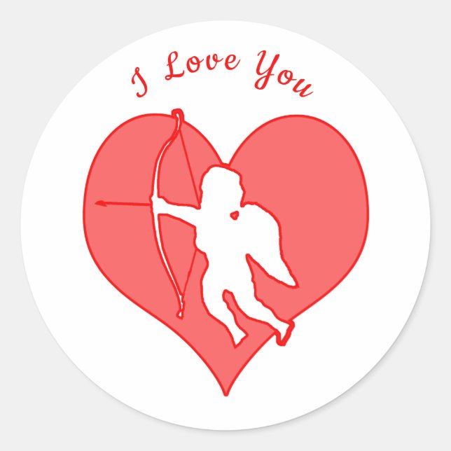 Cupid Love Valentine's Day  Classic Round Sticker (Front)
